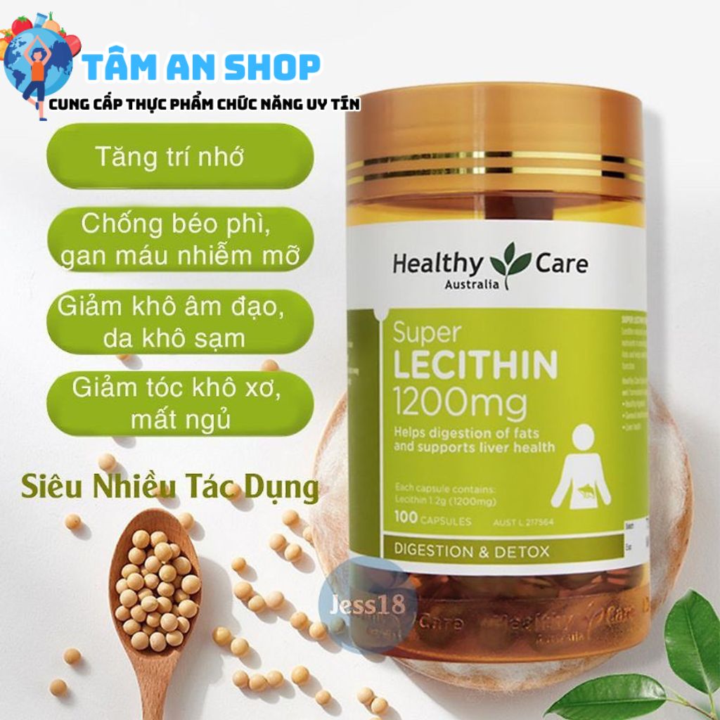 Viên uống tinh chất mầm đậu nàn Super Lecithin Healthy Care 1200 mg