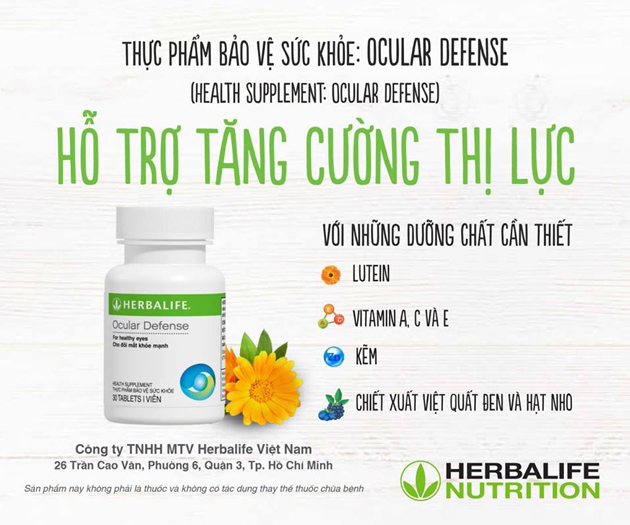 Thành phần dinh dưỡng có trong Herbalife Ocular Defense