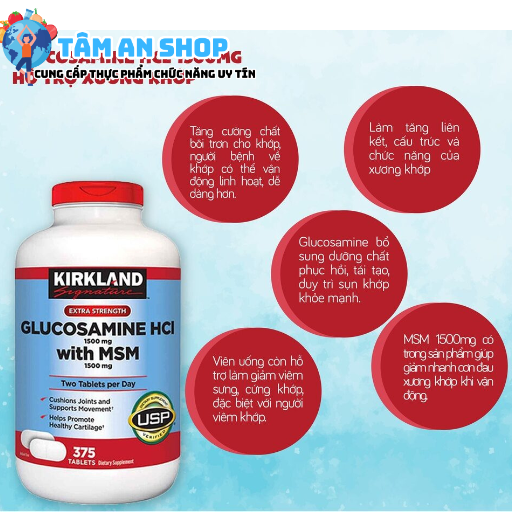 Glucosamine 1500mg được phân phối chính hãng tại Tâm An Shop