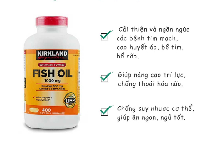 Fish Oil Kirkland đem lại nhiều công dụng hữu ích cho sức khỏe