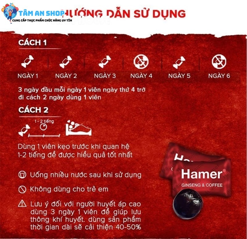 Hướng dẫn sử dụng Hamer đỏ cà phê Hamer Ginseng & Coffee 