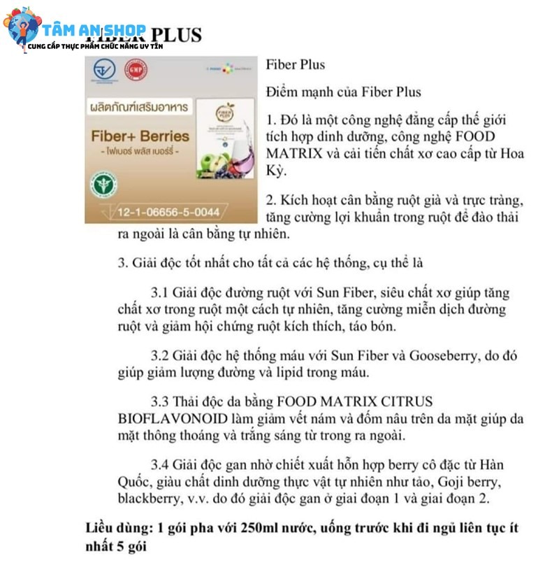 Sản phẩm Food Matrix Fiber Plus