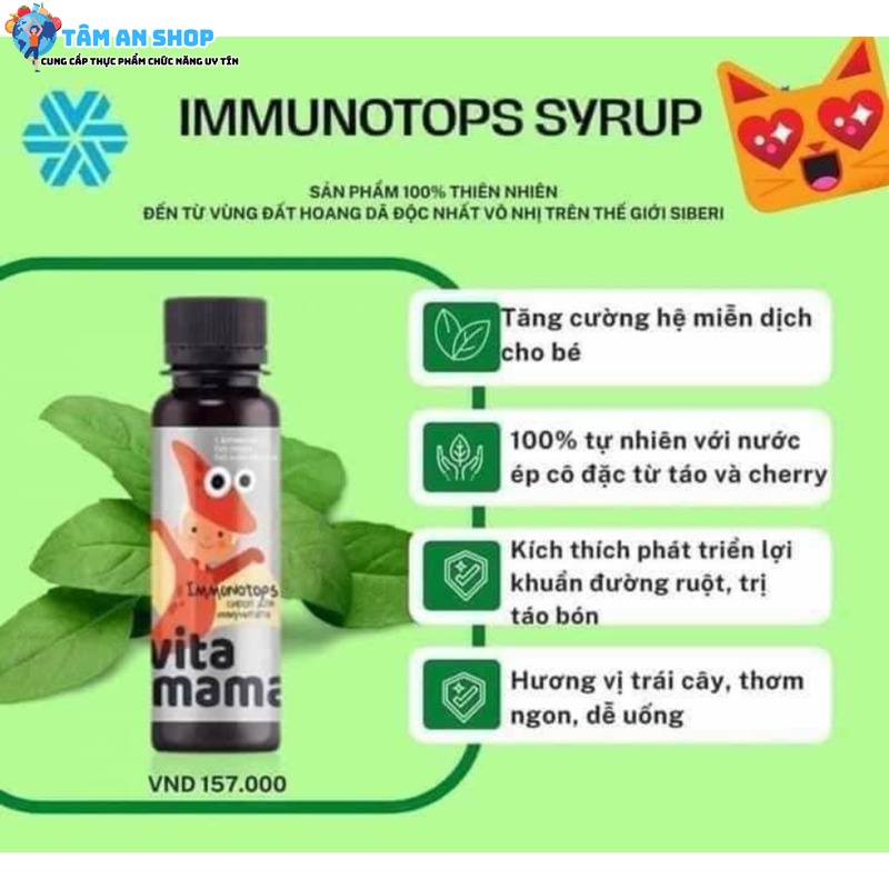 VitaMama Immunotops Syrup với nhiều công dụng