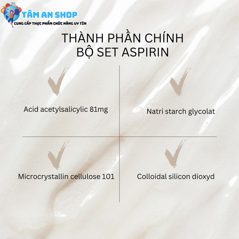 Bộ set aspirin có thành phần gì