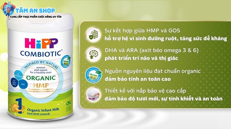 Công dụng của Sữa bột HiPP Organic Combiotic số 1