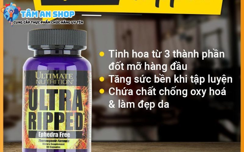 Thực phẩm hỗ trợ giảm cân đốt mỡ Ultra Ripped capsules Ehpedra Free
