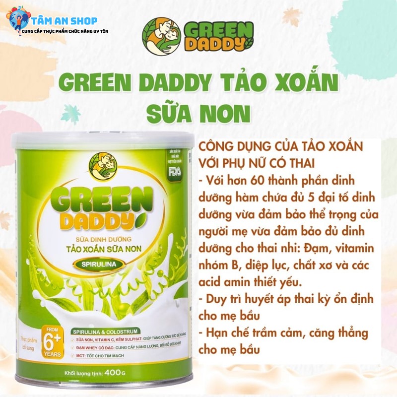Công dụng của sữa non tảo xoắn Green Daddy