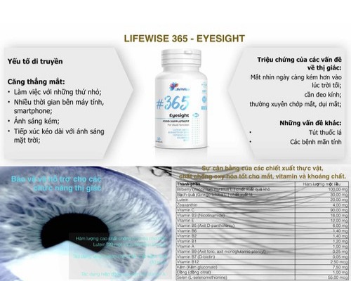 Lifewise Eyesight chính hang sản phẩm bổ mắt có chất lượng cao